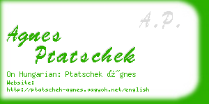 agnes ptatschek business card